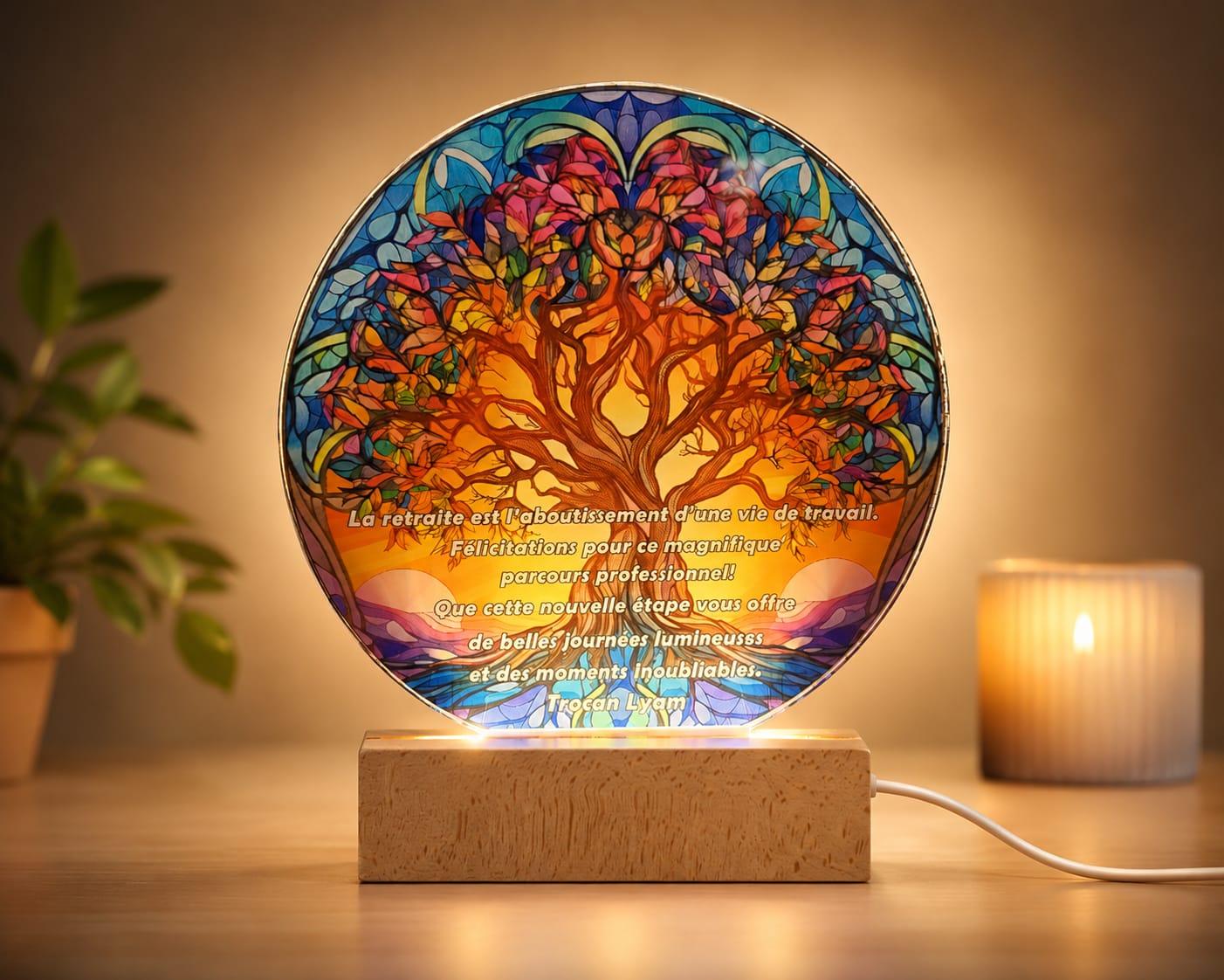 Lampă LED Personalizată – Copacul Vieții